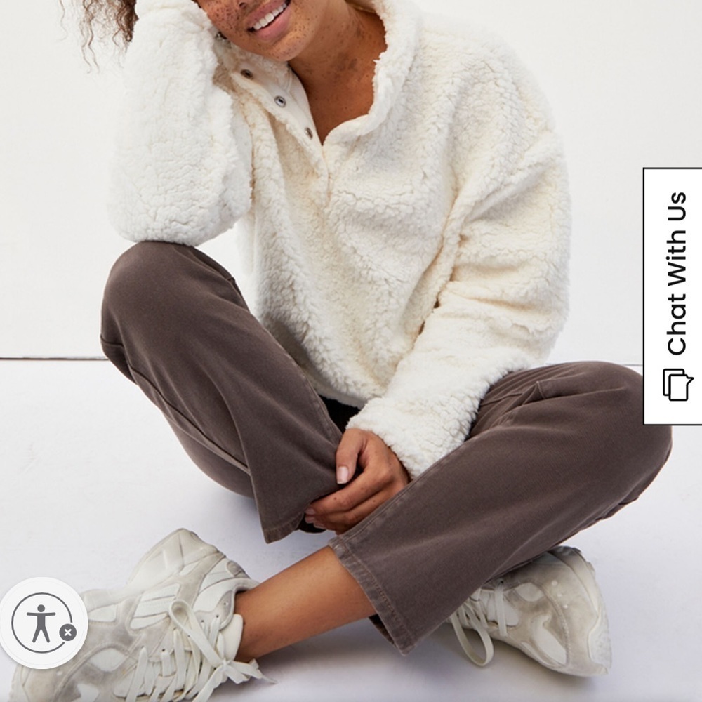 PacSun Cream Fleece Sweatshirt